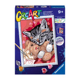 Pintura por números Gatinho e o seu Ursinho de Peluche – Ravensburger
