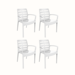 Conjunto de 4 Cadeiras Borneo IPAE PROGARDEN – Conforto, Estilo Moderno, Durabilidade e Manutenção Fácil (60.5x54x82cm)