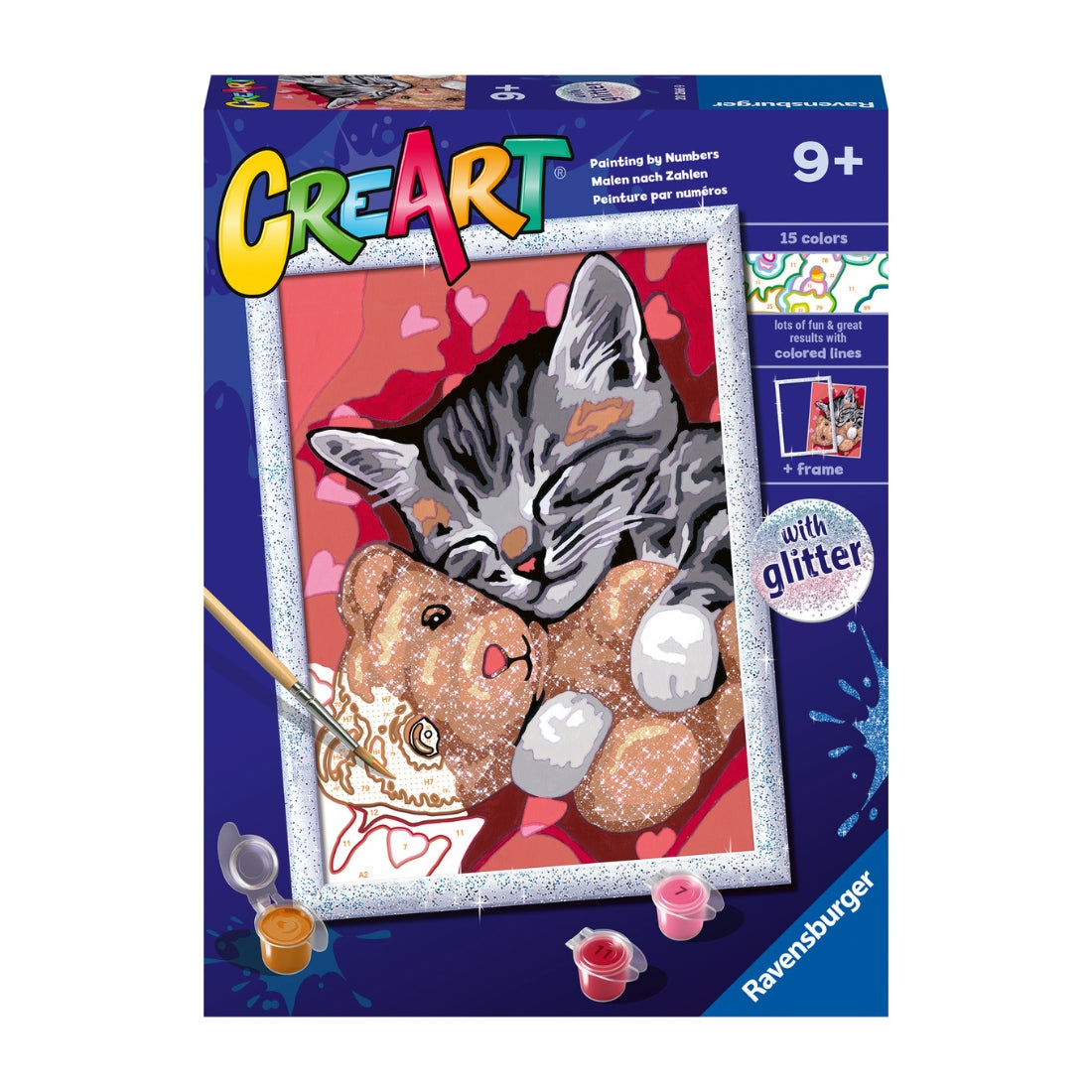 Pintura por números Gatinho e o seu Ursinho de Peluche – Ravensburger