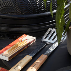 Garfo em Aço Inoxidável e Madeira (46 cm) – BARBECOOK