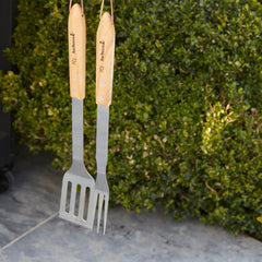 Garfo em Aço Inoxidável e Madeira (46 cm) – BARBECOOK