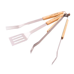 Conjunto de acessórios para Barbecue em cabo de madeira - BARBECOOK
